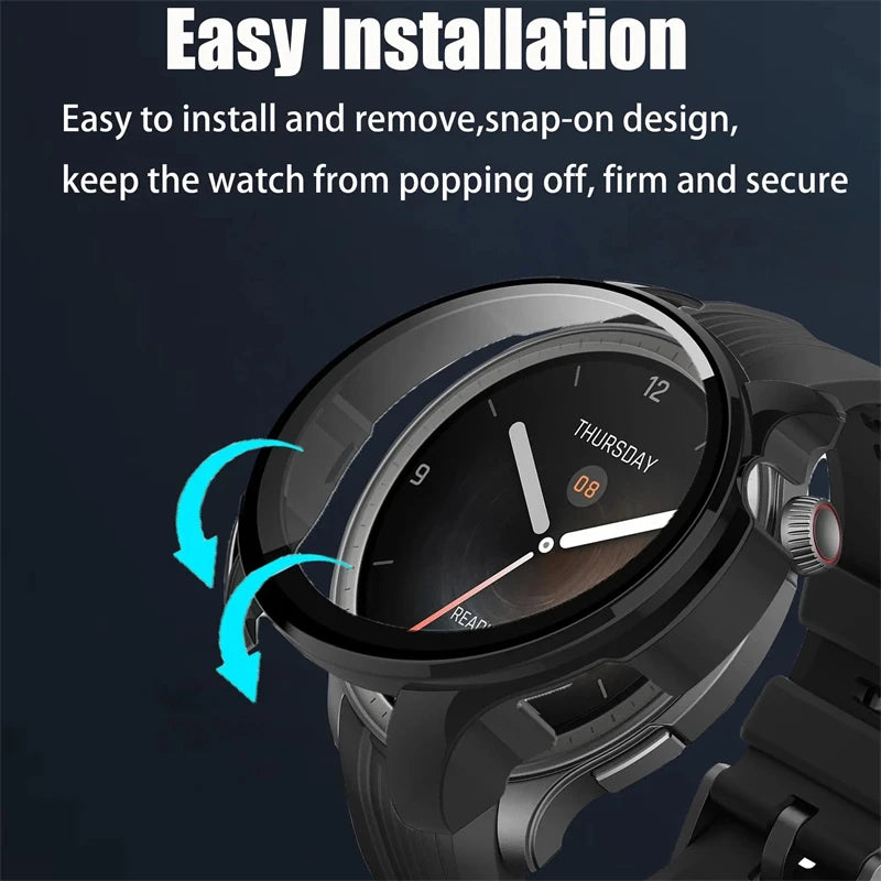 Screen Protector For Amazfit Balance Tempered Glass+Case Smartwatch Protective Bumper Shell For Huami Amazfit Balance Cover Case