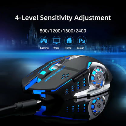 Wireless Gaming Mouse Bluetooth 2.4G Dual Mode RGB Silent Rechargeable Back to School Ergonomic 2400DPI Mice for MacBook Laptop Student