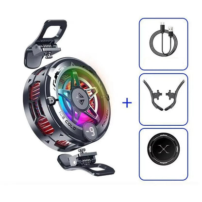 Lenovo Portable Mobile Phone Cooler Gaming Cooling Tool Magnetic Back Cover Clip Digital Display RGB Lights For Android iOS