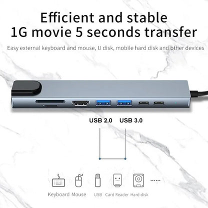 Usb 8In1 7in1 7in2 3in1 11in1 type C 3 1 To 4k HdTV Hub Adapter With Sd Tf Rj45 Card Reader Pd Fast Charge For Macbook Computer
