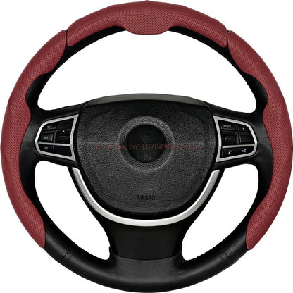 Car In Vehicle Nappa Leather Steering Wheel Cover Universal For Men And Women All Seasons Nonslip Sweatabsorbing Wearresistant
