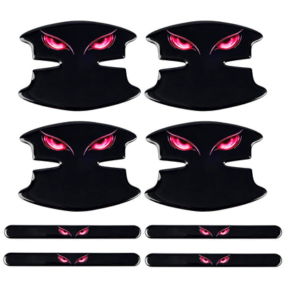 8Pcs Universal Car Door Handle Bowl Anti-Scratch Stickers Evil Eye Pattern Protector Decals For Sedan SUV Pickup Auto Accessorie
