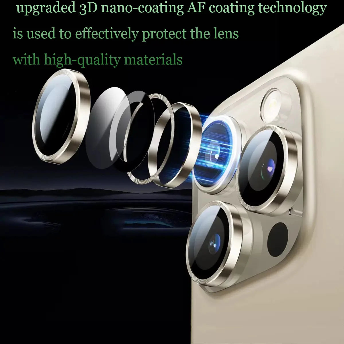 Matel Ring Camera Protector For Apple iphone 17 Glass Camera Lens protector 3D Design Full Cover 1/2 Pcs