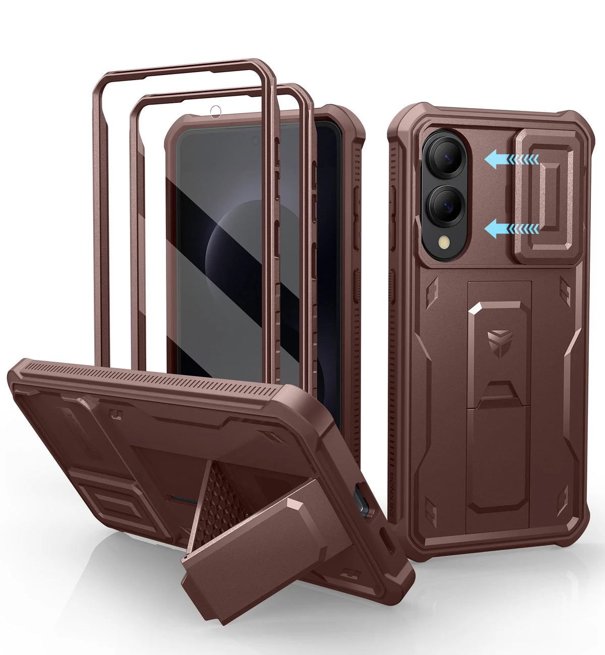 Dexnor For Samsung Galaxy S25/S25 Plus/S25 Ultra /S25 Edge 2025Case Full Body Shockproof Camera Cover &Built-in Screen Protector Kickstand