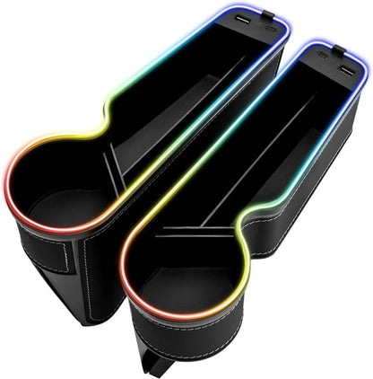 7 Color Led Car Seat Gap Filler Organizer Car Seat Pocket Gap Filler, Car Gap Organizer Storage Console Side Seat Gap Filler
