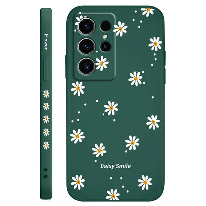 Smiling Daisy Phone Case For Samsung Galaxy S25 S24 S23 S22 S21 S20 S10 S10E Ultra Plus FE Note 20 Ultra Plus Cover