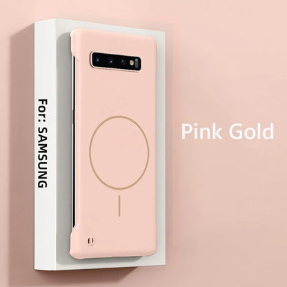 For Magsafe Frameless Magnetic Wireless Charging Phone Case For Samsung Galaxy S10 Plus S10Plus Slim Hard Back Cover