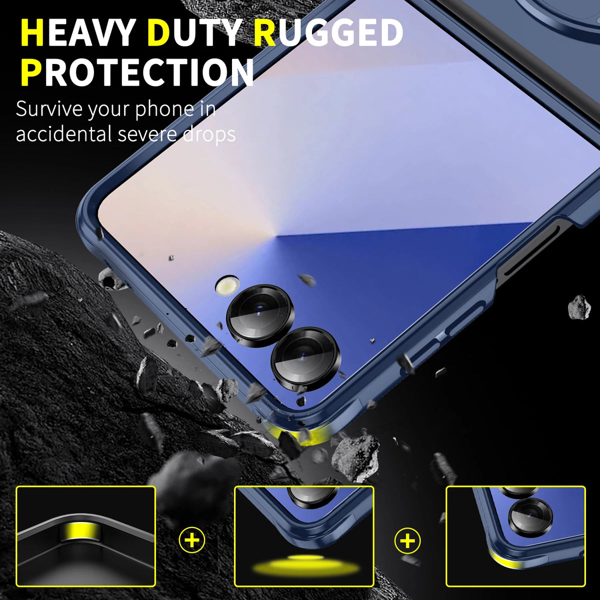 For Samsung Galaxy Z Flip 7 6 Magnetic Rotating Bracket Phone Case For Samsung Z Fold 6 7 Sliding Window Anti Fall Phone Case