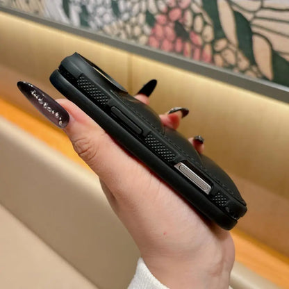 Ins PU Leather Solid Color Down Jacket Phone Case for IPhone Duo  Half-Wrapped Anti Scratch Shockproof Protection Cover