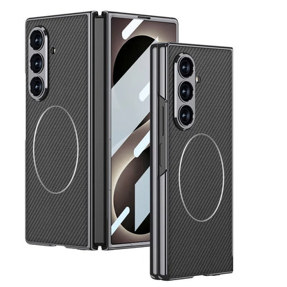 Electroplated Hard PC Leather Back Cover Case for Samsung Galaxy Z Fold 8 Ultra Fold 7 with Glass Screen Film