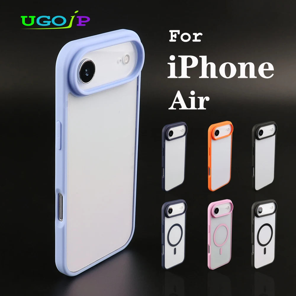 UGOjP For iPhone 17 Air Case Men Women Anti-drop Transparent Phone Case Shockproof TPU Frame Clear Thin Protective Back Cover