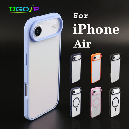 UGOjP For iPhone 17 Air Case Men Women Anti-drop Transparent Phone Case Shockproof TPU Frame Clear Thin Protective Back Cover