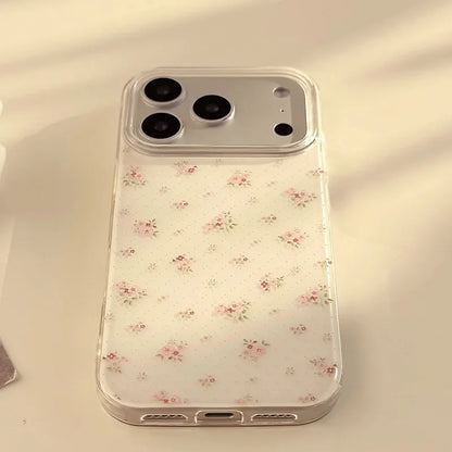 Pink Flower Pattern Phone Case For iPhone 17 18 Pro Max 16 15 14 13 12 11 Pro Plus 16e 17e Air X XR XS 7 8 Plus Soft Back Cover