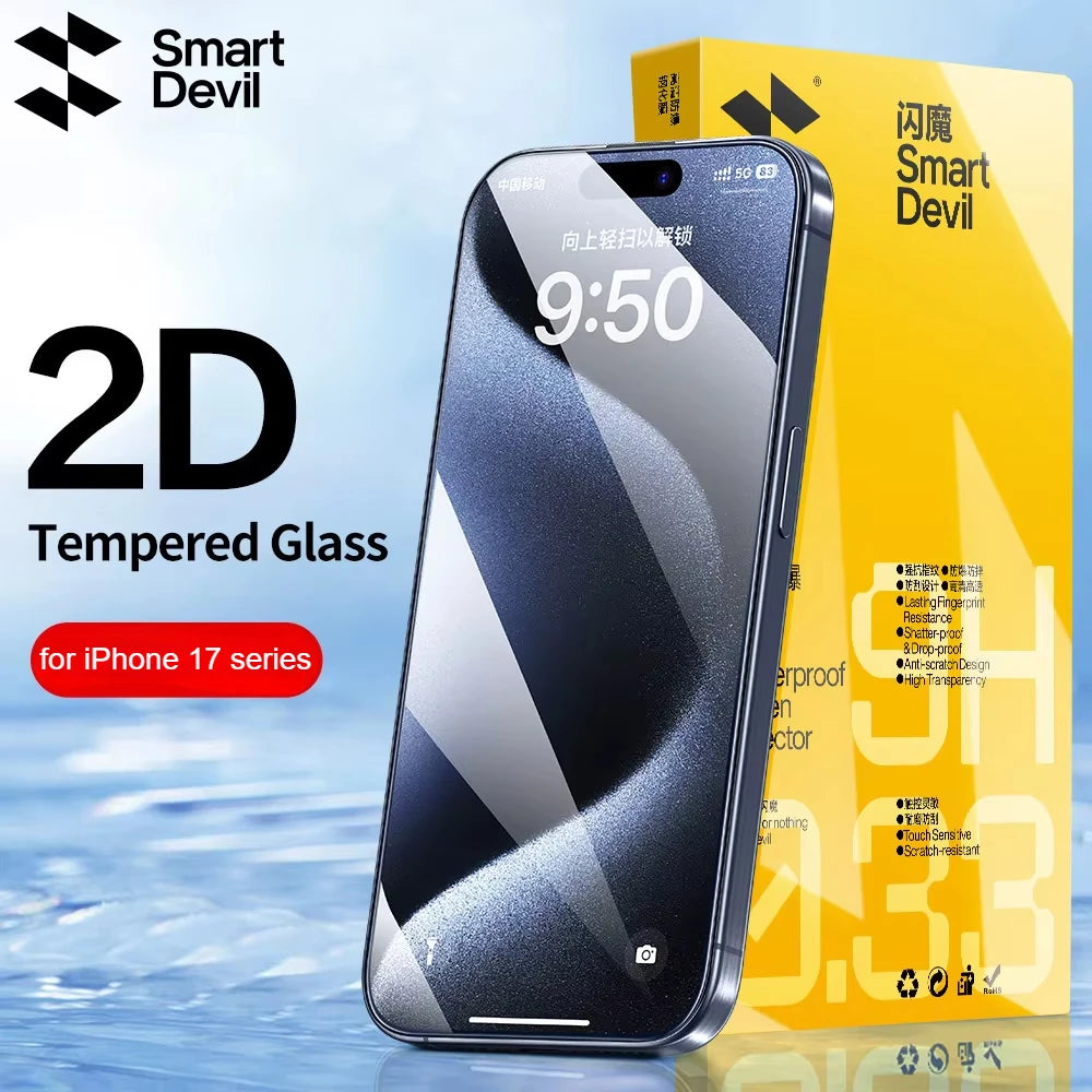 SmartDevil Screen Protector for iPhone 18 Pro Max 17 Pro Max 16 Pro Max 15 14 13 Tempered Glass Non-full Cover HD Front Film
