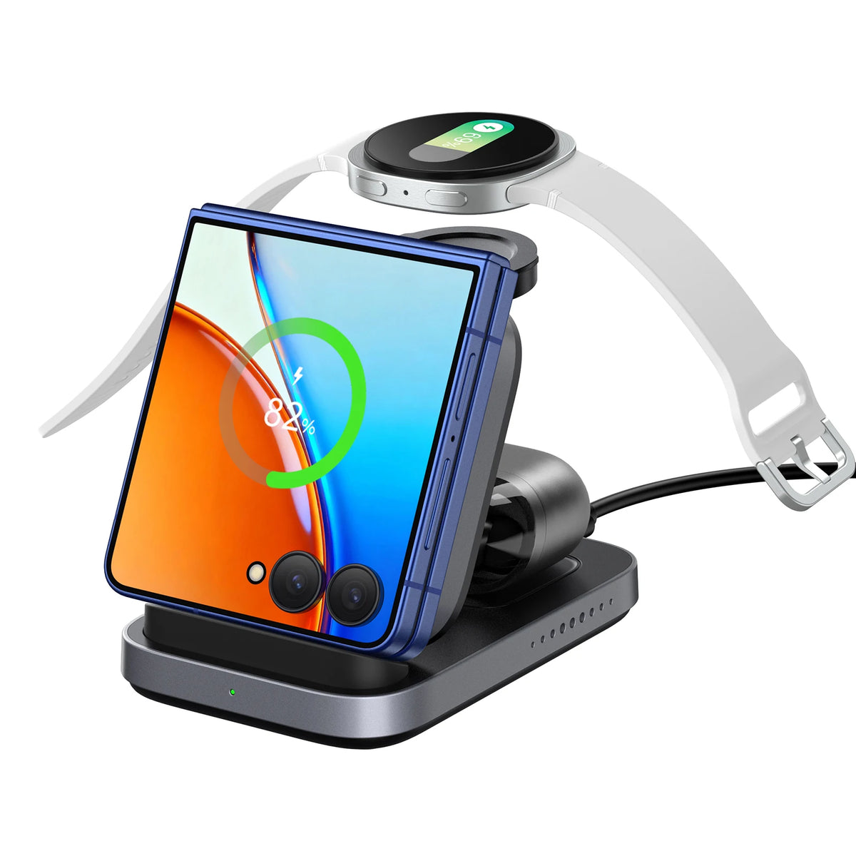 SwanScout 713F Wireless Charger for Samsung Z Flip 8 7 6 FE for Moto 60 50 Charging Station for Galaxy Watch 8 Classic Ultra 7 6
