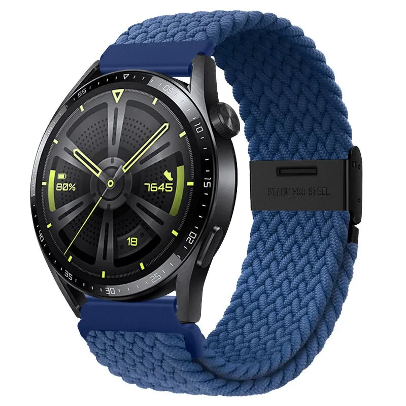 20 22mm Strap for Samsung Galaxy Watch 7 6 5 4 Band 40/44mm 5Pro Active 2 Gear S3 Braided Elastic Bracelet for Huawei GT2/3 4Pro
