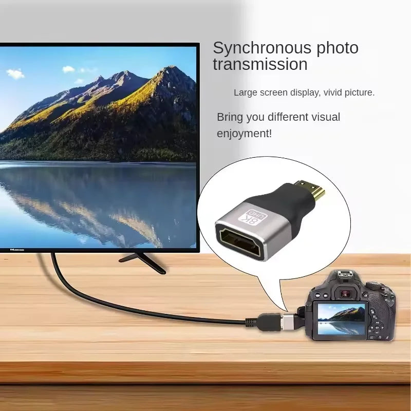 8K@60Hz Mini Micro HDMI-compatible Male to HDMI-compatible2.1 Female Adapter Converter for Camera Tablet Laptop HDTV Monitor