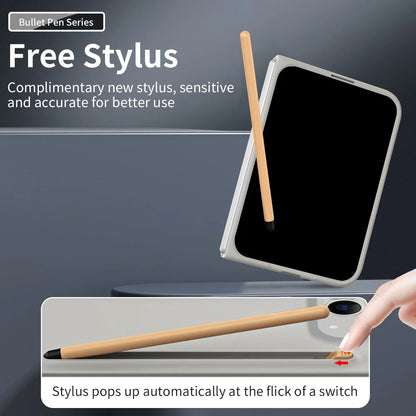 For iPhone Duo Case Ultra-Thin Skin-Friendly Matte With Tempered Film Touch Pen Folding Shockproof Protection Cover Accessories