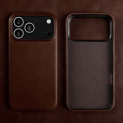 Retro For iPhone 17 Pro Max 16 15 14 13 12 11 Case Luxury Genuine Leather Cases For IPhone16 Vintage Full Covered Phone Cover