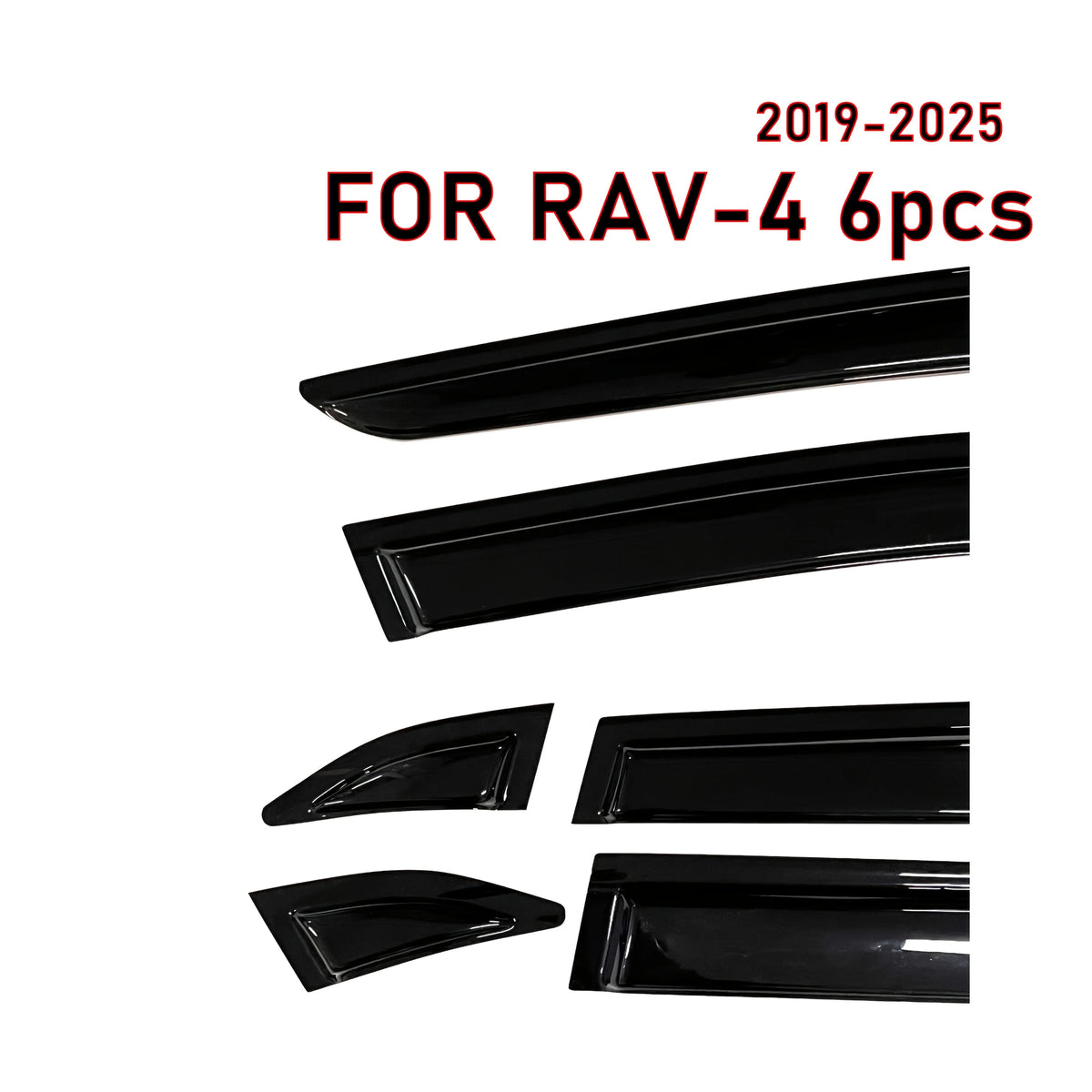 Window Visor for Toyota Rav-4 Rav4 2019-2025 | 6pcs Rain Guard Wind Deflector | Car Weather Shield Accessory