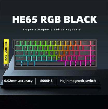 ZUOYA HE65 Wired Magnetic Axis Mechanical Keyboard 8k Fast Trigger RGB Backlight E-Sports Gaming Customized Keyboard