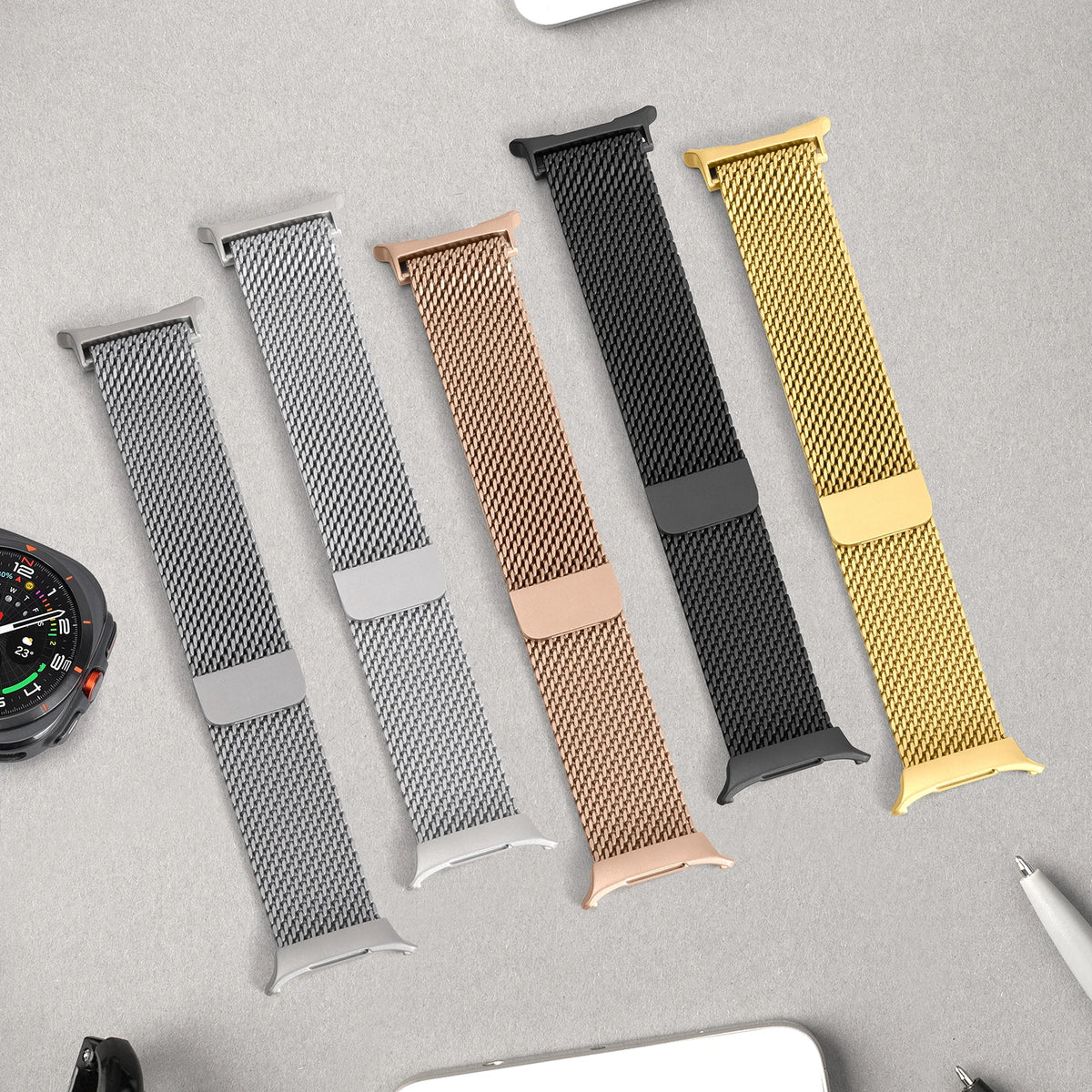 Thick Milanese Loop for Samsung Galaxy Watch Ultra strap 47mm Stainless Steel Magnetic Bracelet Galaxy Watch 7 ultra band 47 mm