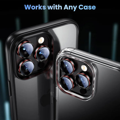 9D HD Metal Ring Camera Protector for IPhone 17 Pro Max Air 16 15 Plus Clear Scratch Proof Full Cover Lens Glass Tempered Film