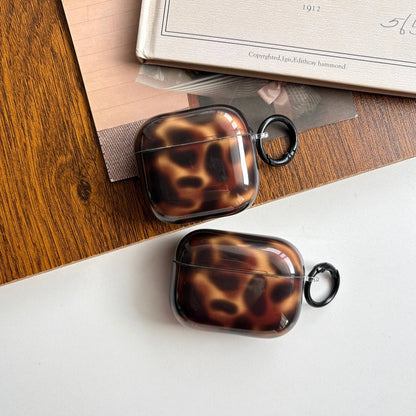 Autumn Winter Retro Brown Amber Pattern With Hook Shockproof Protective Earphone Cover Case for AirPods 1 or 2 3 4 5 Pro 2 Pro 3
