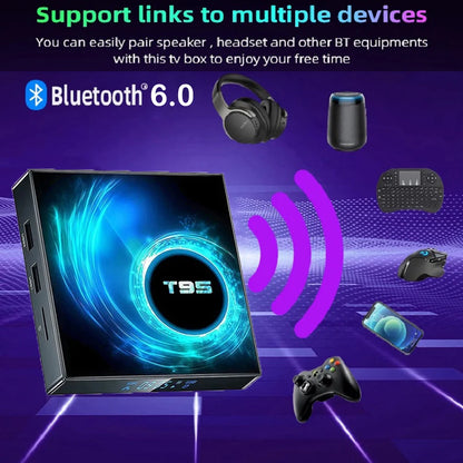 Smart TV Box 2026 T95 Plus HD 6K Android 16 Allwinner H616 4GB 64GB 128GB Dual Wifi Media Player PK X96Max Plus H96 Set Top Box