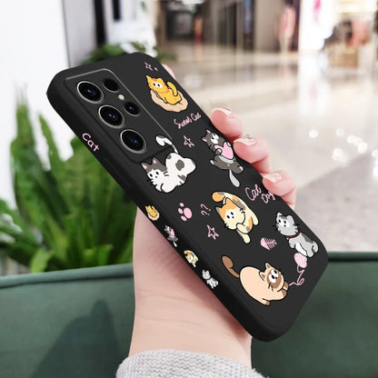 Cat String Ball Phone Case For Samsung Galaxy S25 S24 S23 S22 S21 S20 S10 S10E Ultra Plus FE Note 20 Ultra 10 Plus Cover