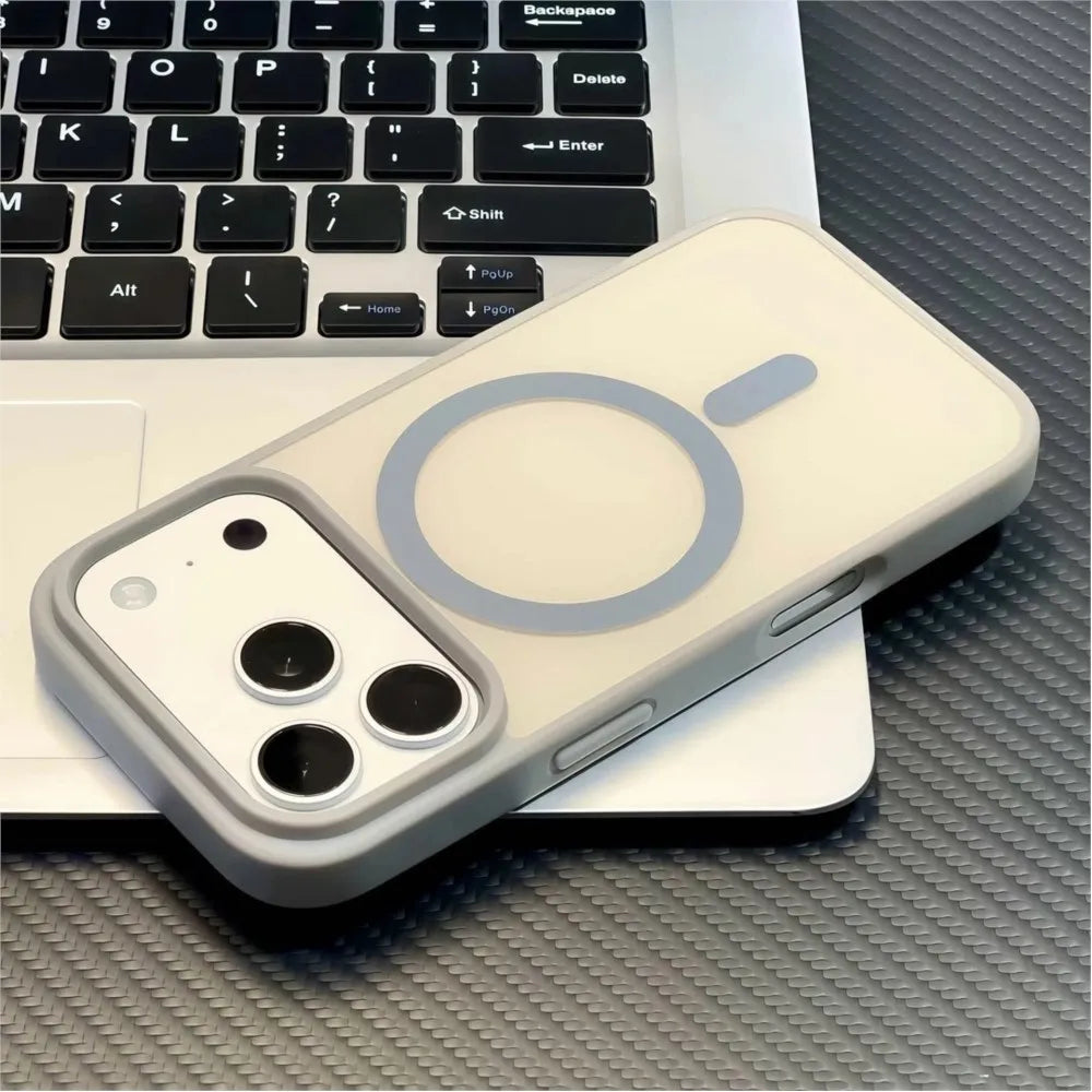Luxury Matte Soft Bumper Case for iPhone 17 17E 16 16E 14 15 Plus 13 12 11 Pro Max For Magsafe Charge Magnetic Armor Skin Cover