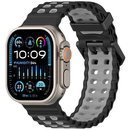 Ocean strap For Apple Watch Ultra 2 Band 49mm 46mm 45mm 44mm Two-Tone Sports Silicone Bracelet iWatch series 10 9 8 7 6 SE band