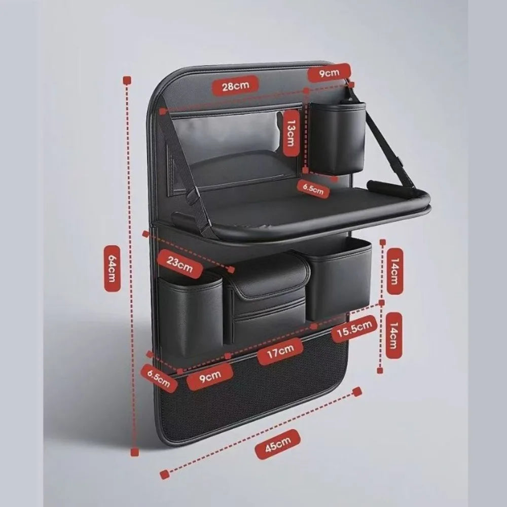 1Pcs 2026 New Car Seat Back Organizer Storage Bag Foldable Tray Tablet Holder Tissue Box for Auto Back Seat Travel Accessories