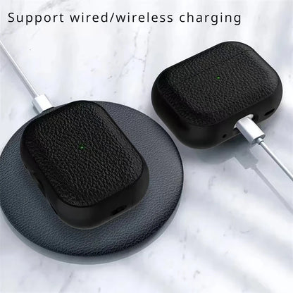 TPU Leather Case For AirPods 4 3 2 1 Earphones Protective Cases For Apple Air Pods Pro 1st 2nd Gen Cover Headset Shell With Hook