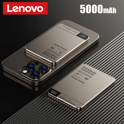 Lenovo Magnetic Power Bank 500000mAh Wireless Super Fast Charging External Battery for Magsafe Powerbank for iPhone 17/16/15/14
