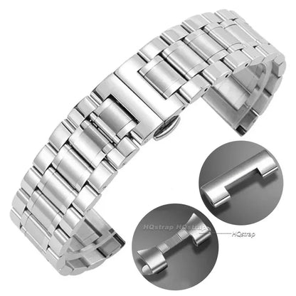 Stainless Steel Watch Strap for Longines Curved End Bracelet Metal Wristband 12 13 14 15 16 17 19 21 23 18mm 20mm 22mm 24mm Band