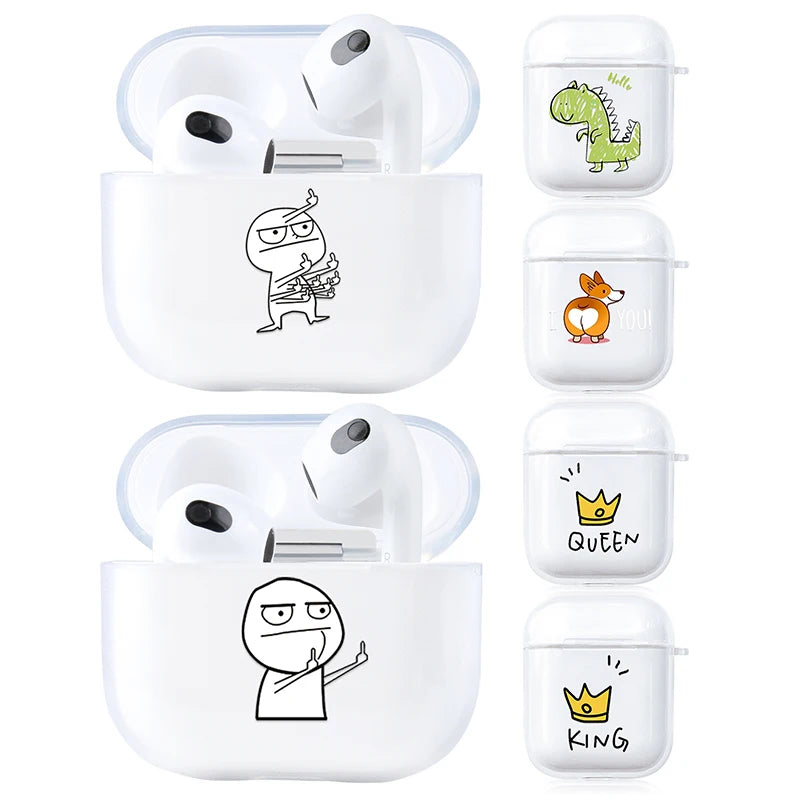 Cute Cartoon Pattern Earphone Case for Airpods 4th 3rd 2 Pro 3 2 Shockproof Cover for Airpod 2 3 1 Protective Accessorie Shell
