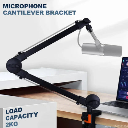 Microphone Support Spring-Free Microphone Cantilever Holder Foldable Stand Live Broadcast Stand Desktop Stand Long Arm Bracket