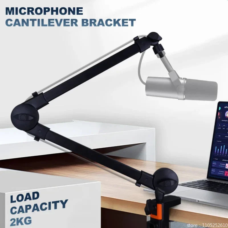 Microphone Support Spring-Free Microphone Cantilever Holder Foldable Stand Live Broadcast Stand Desktop Stand Long Arm Bracket