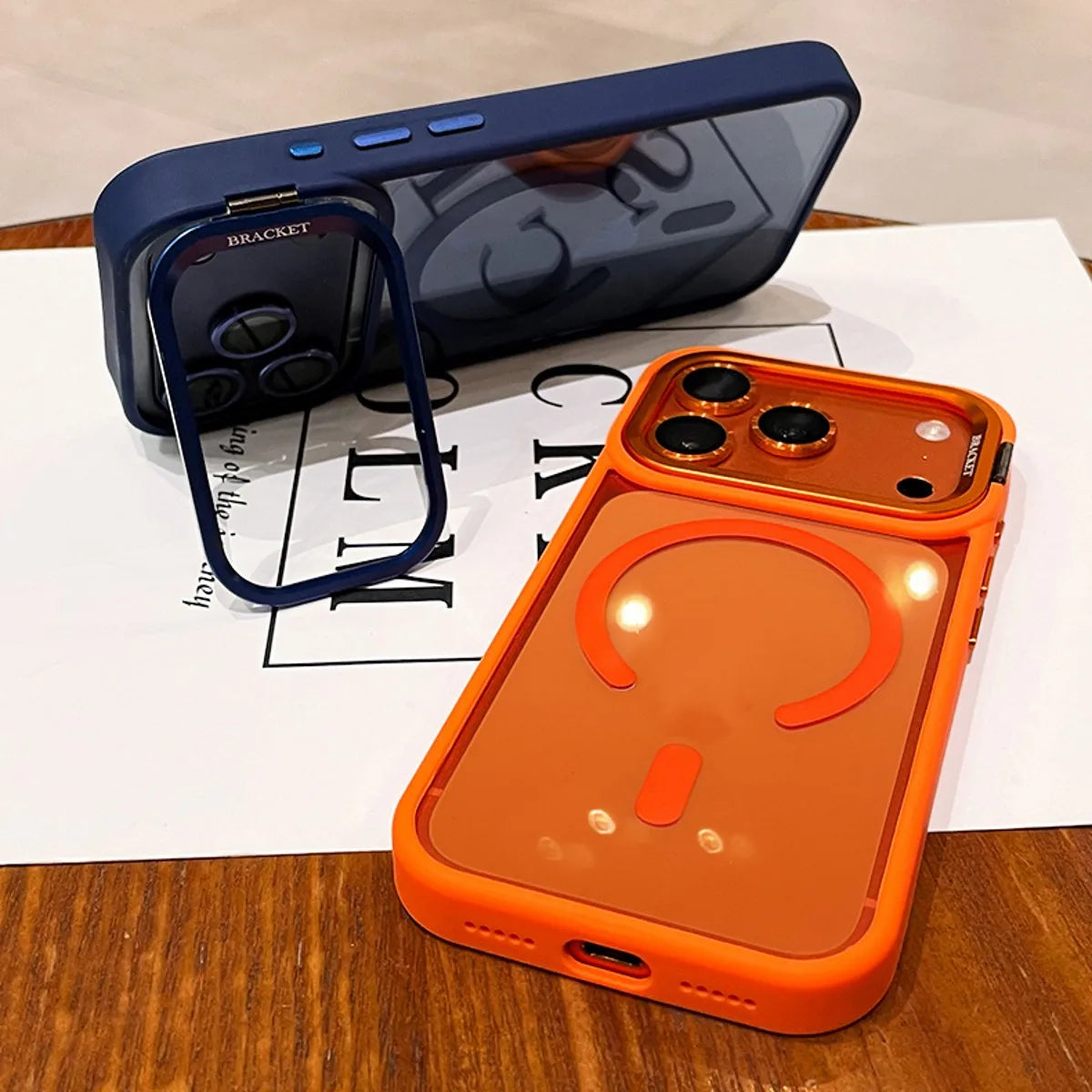 New Tech-Style Magnetic Drop-proof Full-wrap Phone Case with Holder Lanyard for iPhone 17 16 15 14 13 12 11 Pro Max Plus Air