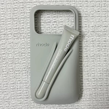 With Lipstick&Box Lip Gloss Holder Phone Case For iPhone Air 17 16 15 14 13 12 Pro Max Rhode Lipstick Trendy Silicone tpu Cover