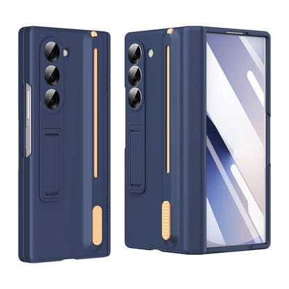 Touch Pen Case For Samsung Galaxy Z Fold 8 7 6 5 4 3 Folding Hinge Wrist Band Screen Tempered Film Phone Cover TriFold Fold7