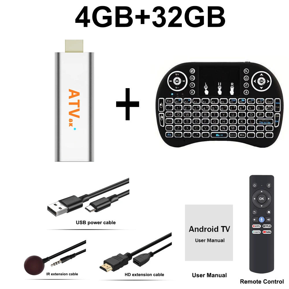 Q15 Android 16 TV Stick H313 Max Memory 256GB Voice Remote Support 2.4G 5G Wifi BT5.4 Quad Core Home Theater Smart Media Player