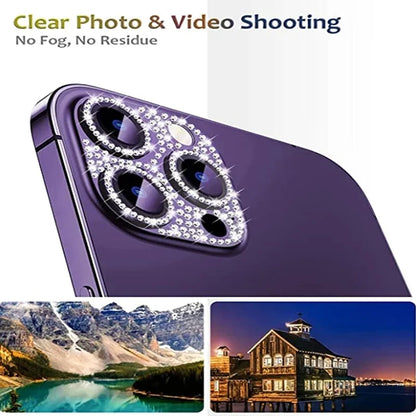 Bling Glitter Rhinestone Camera Lens Protector Full Cover For iPhone 18 17 16 15 14 Pro Max Plus Anti-scratch Camera Protection