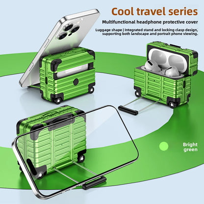 Fashion Luggage Suitcase For Airpods 4 Pro3 Pro2 Trendy Protective Case For Airpods pro Drop-proof Headphone Case