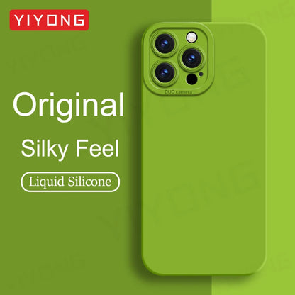 For iPhone16e Case YIYONG Luxury Silky Feel Liquid Silicone Soft Cover For iPhone 16e 16 Pro Max iPhone16 Plus 16+ Phone Cases