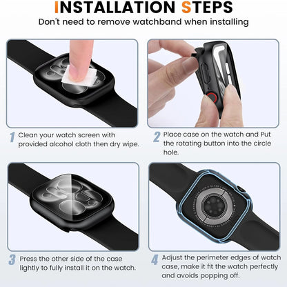 Glass+Cover For Apple Watch case11 10 9 8 7 6 SE 5 Ultra Accessorie Screen Protector iWatch serie 44mm 40mm 49 41 45mm 42mm 46mm