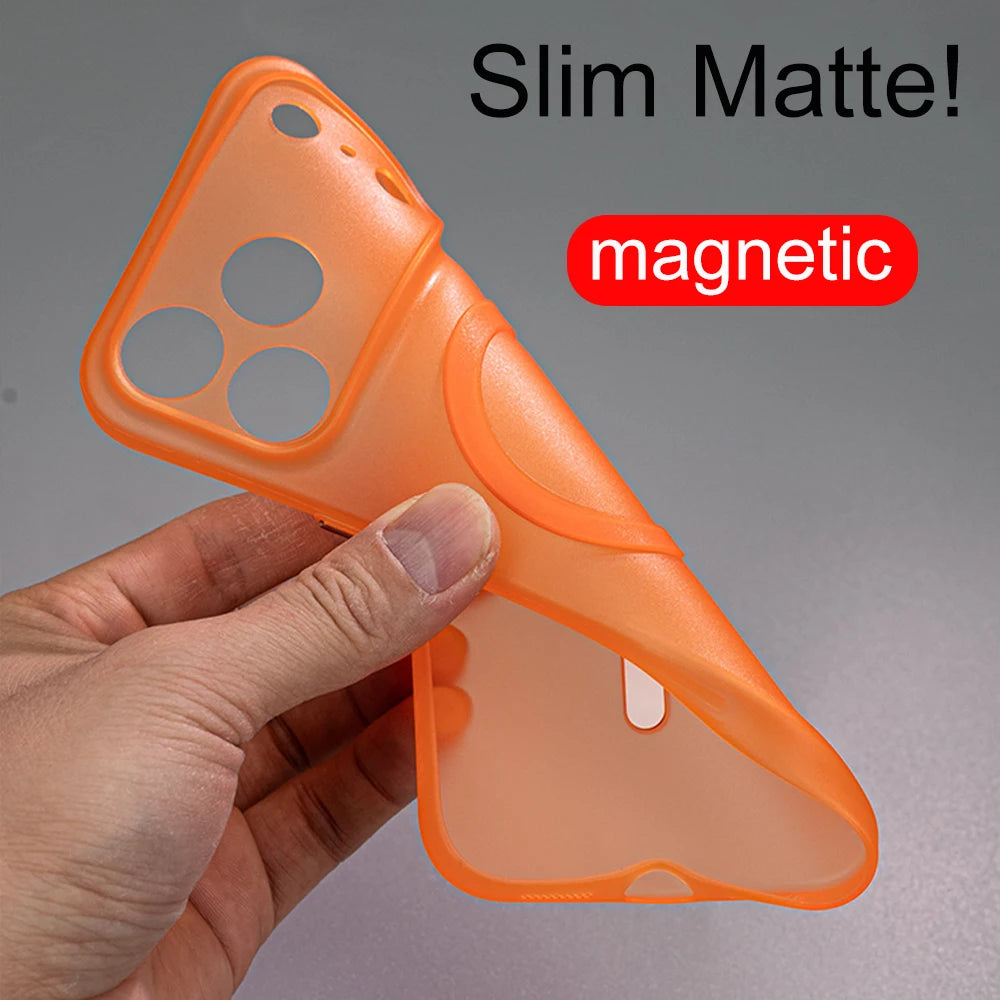 Ultra Thin Matte Translucent For Magsafe Magnetic Case For iPhone 17 Air 16 15 14 Plus 13 12 Pro Max 11 Slim Soft TPU Back Cover