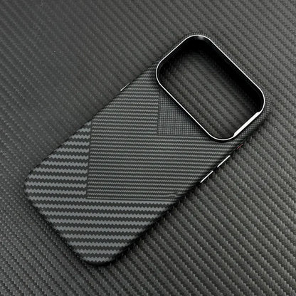 Carbon Fiber Texture Magnetic Armor Case For iphone 17 17Pro Max 16 Pro 15 14 13 Ultrathin Alloy Lens Wireless Charge Hard Cover