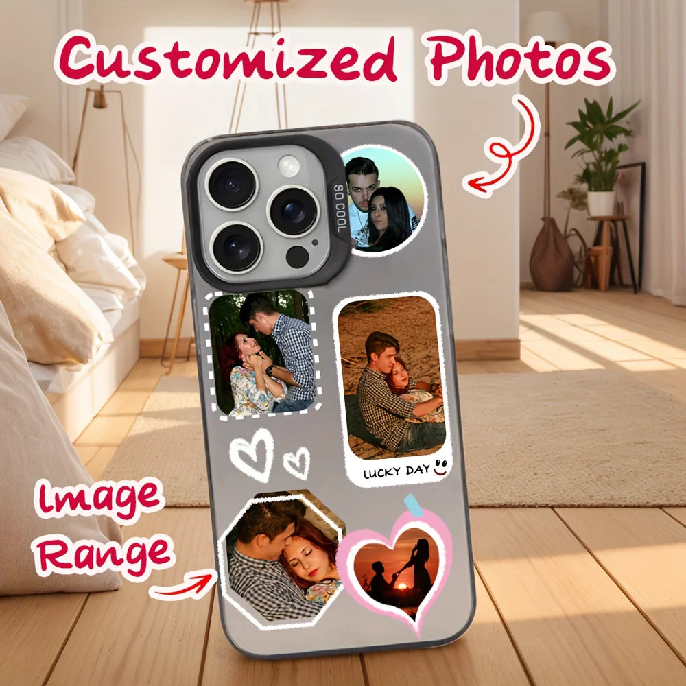 For iPhone 16 16e 15 14 13 12 11 Pro Max Mini SE 2020 2022 XS XR 7 8 Plus DIY Couple Photo Customized Design IMD Shockproof Case